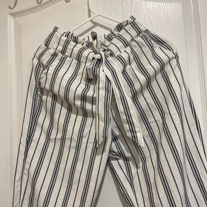 triped Paperbag Waist Pants